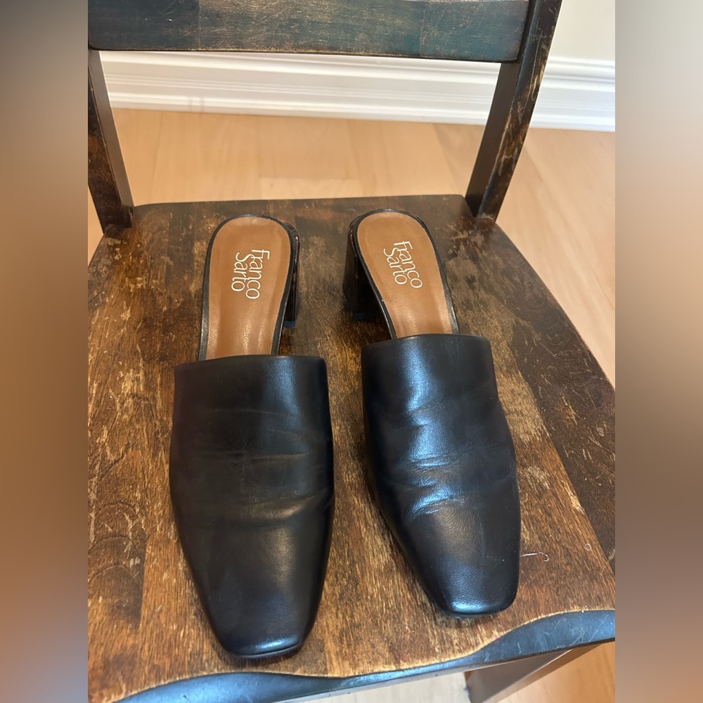 Franco sarto mules with tortoiseshell heels